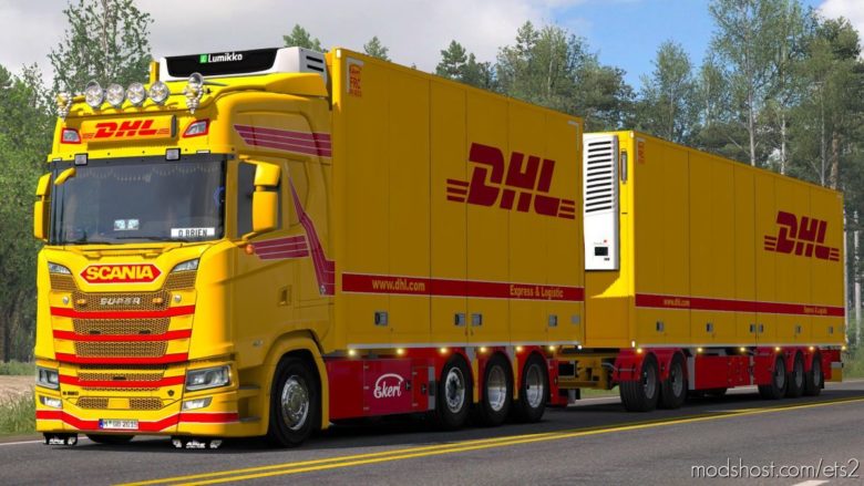 ETS2 Mod: DHL Tandem Skin For Scania S 1.38 (Featured)