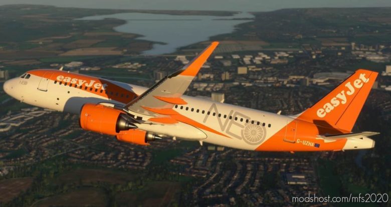 MSFS 2020 Livery Mod: Easyjet A320 NEO G-Uzha 8K (Featured)