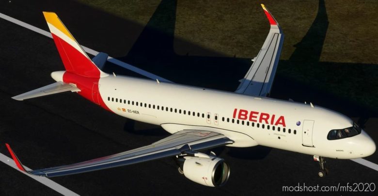 MSFS 2020 Livery Mod: Iberia A320 NEO Ec-Ner 8K V1.1 (Featured)