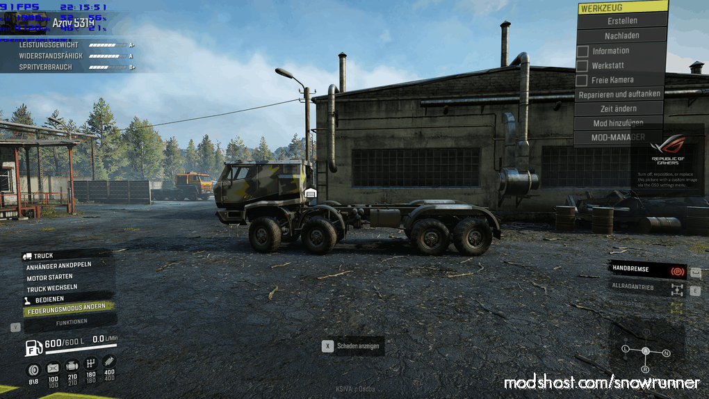 SnowRunner Addon Mod: Azov 5319 Steerable Lift Axle V1.1 (Featured)