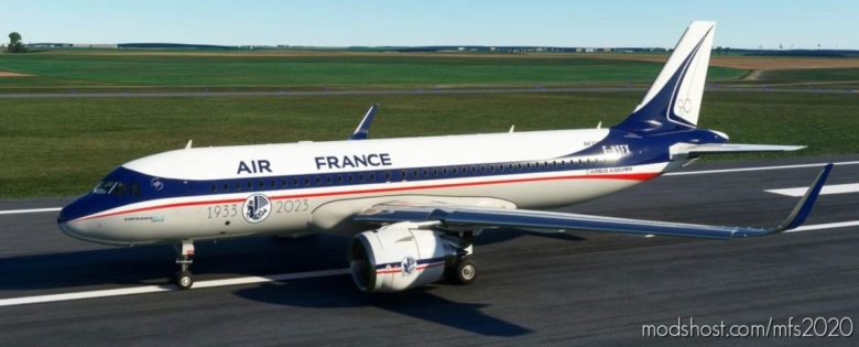 MSFS 2020 Livery Mod: Patch5 Compliant A320Neo Neoretro AIR France 90Years V1.1 (Featured)