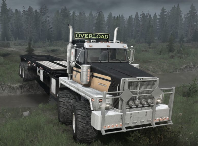 MudRunner Truck Mod: WESTERN STAR 6900XD TWIN STEER For Mudrunner 1.0 (Featured)