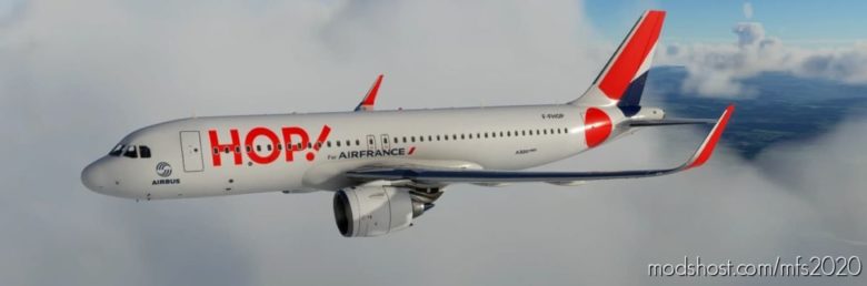 MSFS 2020 Livery Mod: A320Neo Hop! For Airfrance (Featured)