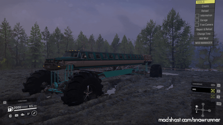 SnowRunner Vehicle Mod: Frog’s Monstrousity II (26 Door OBS Ford) V1.0.1 (Featured)