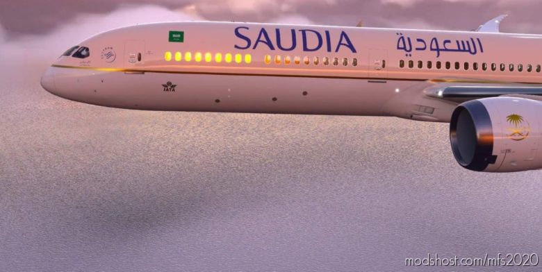 MSFS 2020 Livery Mod: 8K Saudia (Saudi Airlines) (Featured)