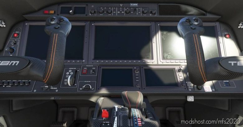 MSFS 2020 Mod: Daher TBM 930 Cockpit Livery Black Carbon (Featured)