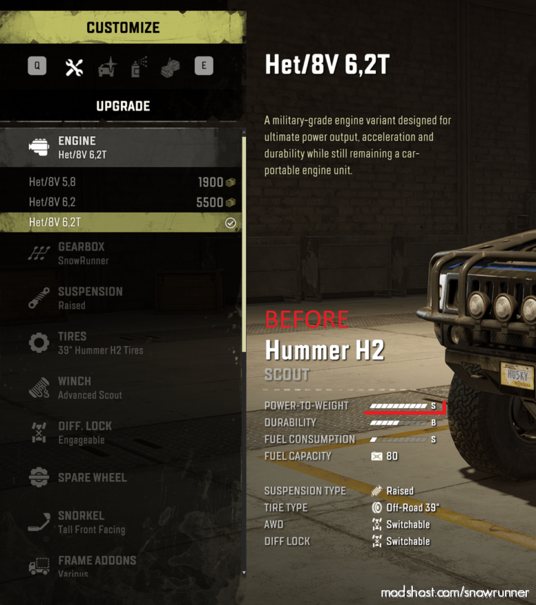 SnowRunner Car Mod: Hummer H2 Upgrades (Featured)