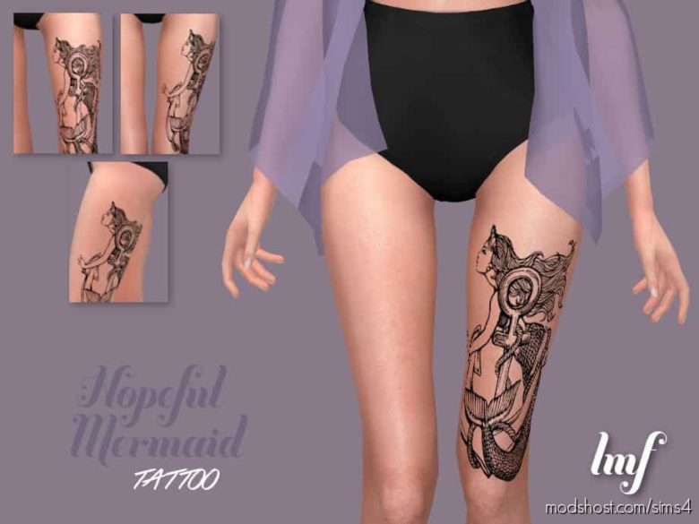 Sims 4 Mod: IMF Tattoo Hopeful Mermaid (Featured)