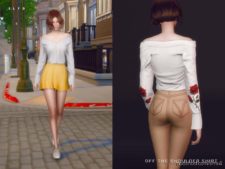 Sims 4 Clothes Mod: OFF The Shoulder Shirt (Image #2)