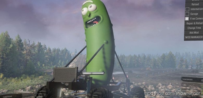 SnowRunner Vehicle Mod: Frog’s Pickle Rick Mobile (Parade Float) (Featured)