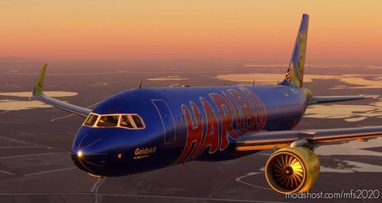 MSFS 2020 Livery Mod: A320 NEO TUI Haribo Goldbair (Thomson Airways Limited) (Featured)