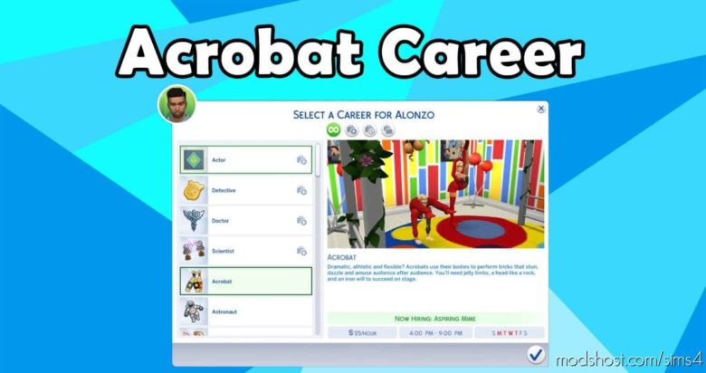 Sims 4 Mod: Acrobat Career (Featured)