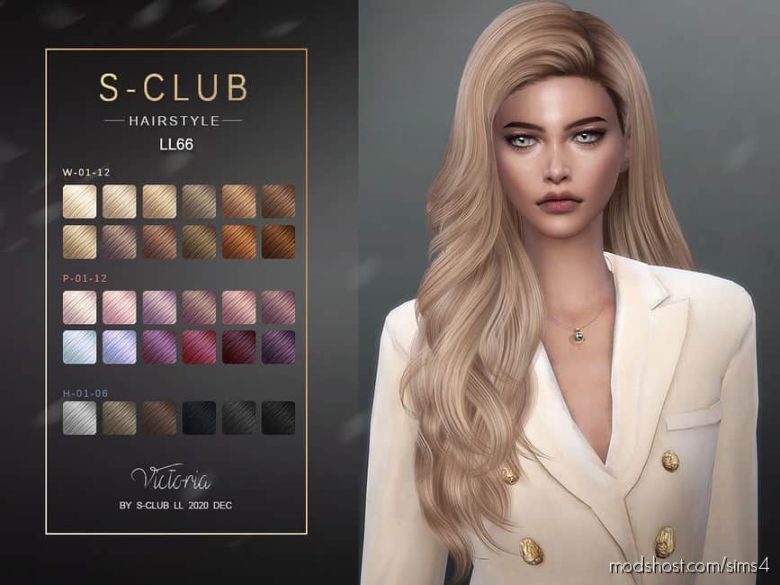 Sims 4 Mod: Sclub TS4 Hair N66 Victoria (Featured)