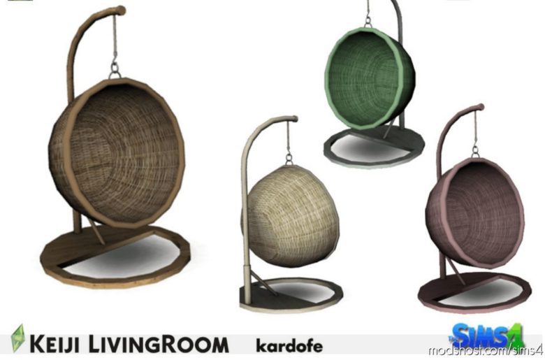 Sims 4 Object Mod: Kardofe Keiji Livingroom Hanging Chair (Featured)