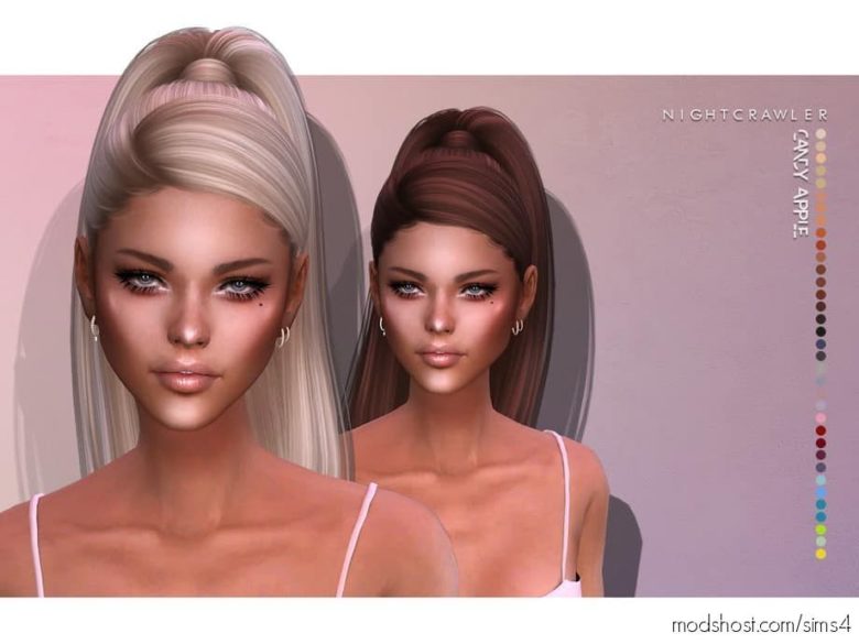 Sims 4 Mod: Nightcrawler-Candy Apple (Hair) (Featured)