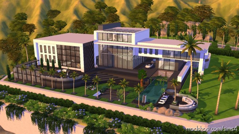 Sims 4 House Mod: Celebrity Modern Mansion (Featured)