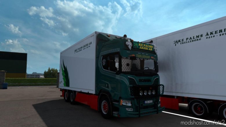 ETS2 Truck Mod: Scania Nextgen KE Palms Akeri AB 1.38 (Featured)