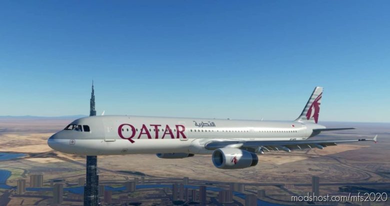 MSFS 2020 Livery Mod: A321 Qatar Airways 8K/4K (Featured)