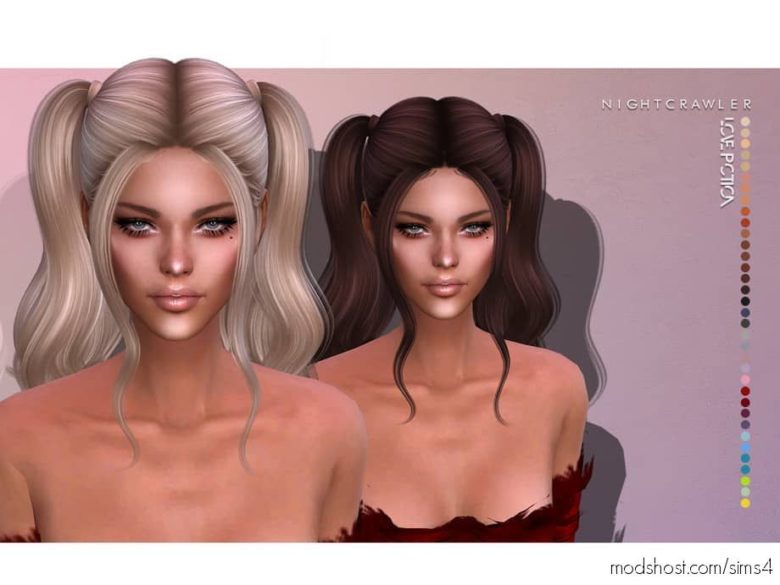 Sims 4 Mod: Nightcrawler-Love Potion (Hair) (Featured)