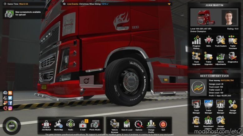 ETS2 Mod: Save Game V3 FIX BUG 1.39.X (Featured)