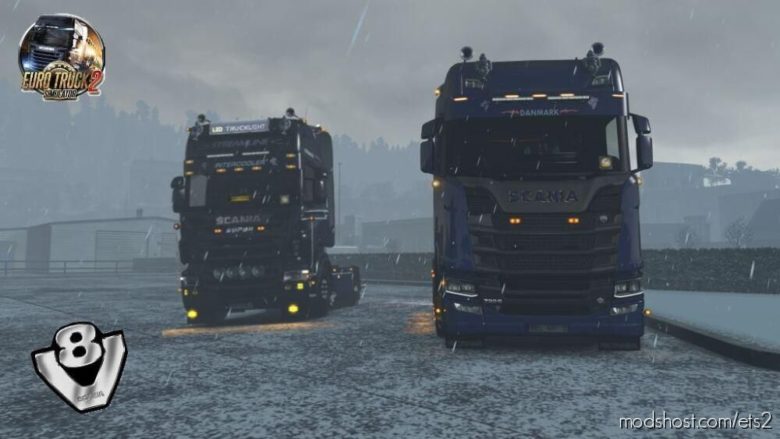 ETS2 Part Mod: Scania NG S&R + RJL Streamline, R, R4, T, T4 Sunshield With Slots V1.1 (Featured)