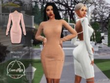 Sims 4 Clothes Mod: Camuflaje – Willow (Dress) (Featured)