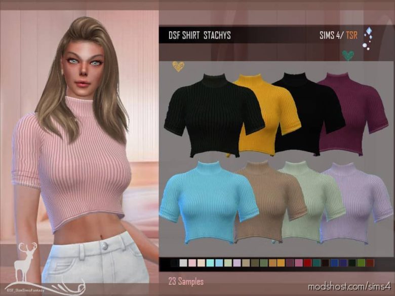 Sims 4 Clothes Mod: DSF Shirt Stachys (Featured)