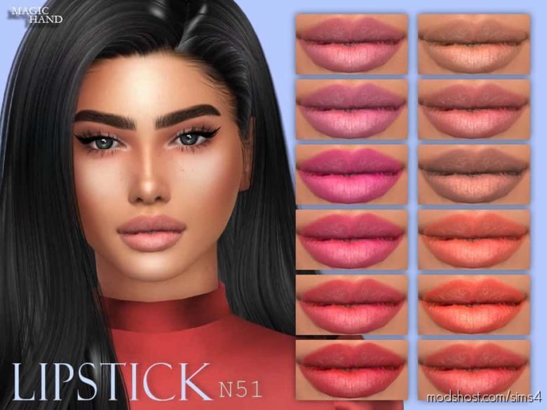 Sims 4 Makeup Mod: MH Lipstick N51 (Featured)