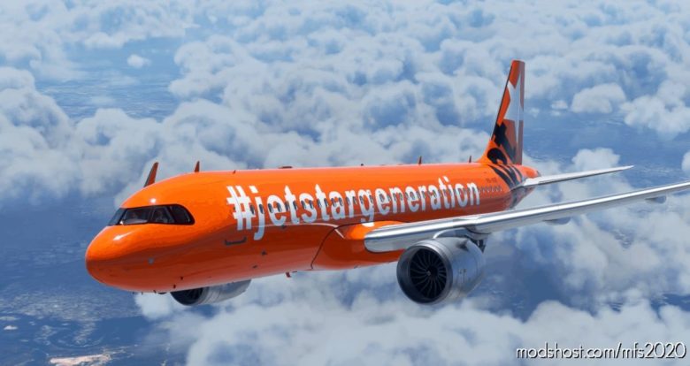 MSFS 2020 Australia Livery Mod: A320Neo Jetstar Airways 8K/Ultra – Vh-Vgf – ‘Jetstar Generation’ V1.1 (Featured)