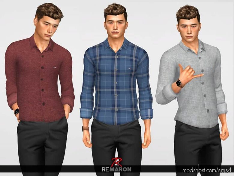 Sims 4 Clothes Mod: Formal Shirt For MEN 01 (Featured)