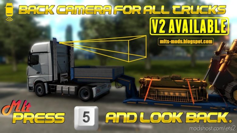 ETS2 Mod: Back Camera For ALL Truck V2 By MLT (Rear Camera) V2.0 (Featured)