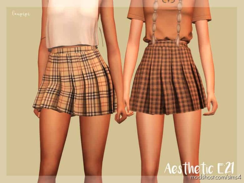 Sims 4 Clothes Mod: Pleated Skirt – BT384 (Featured)