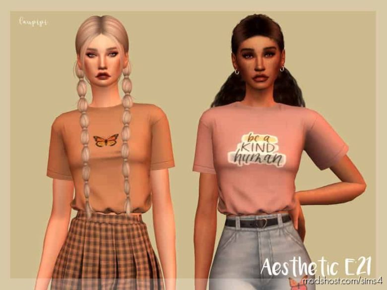 Sims 4 Clothes Mod: T-Shirt – TP385 (Featured)