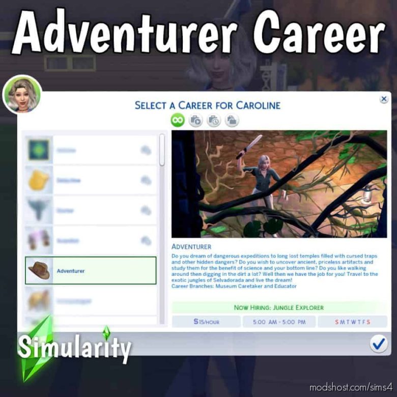 Sims 4 Mod: The Adventurer Career (Featured)