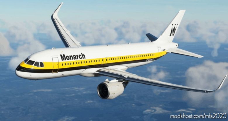 MSFS 2020 A320neo Livery Mod: A320 Monarch Classic (Featured)