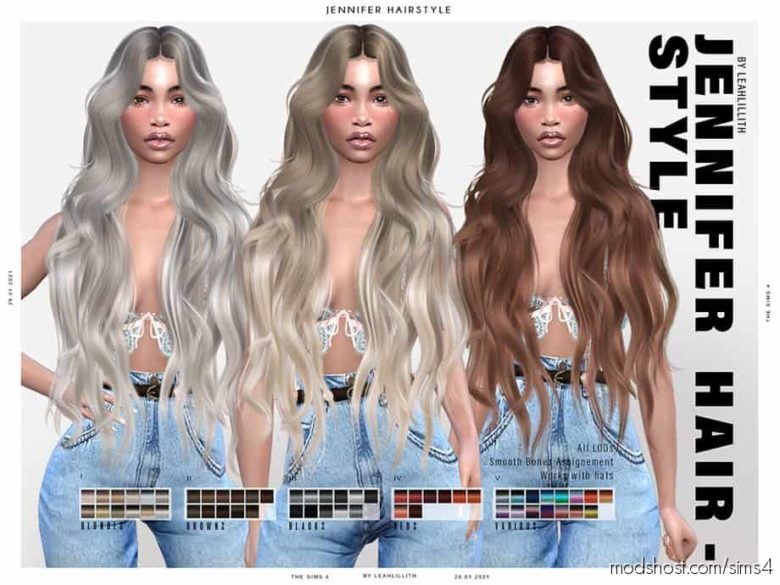 Sims 4 Mod: Leahlillith Jennifer Hairstyle (Patreon EA) (Featured)