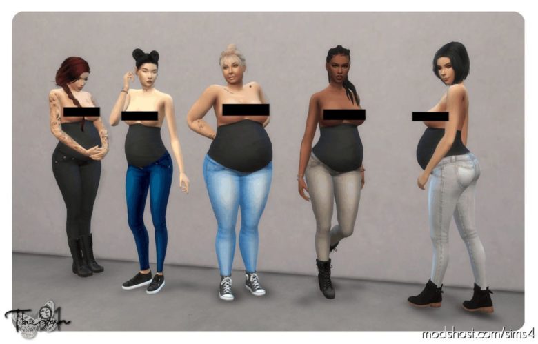 Sims 4 Clothes Mod: Maternity ACC Jeans (Featured)