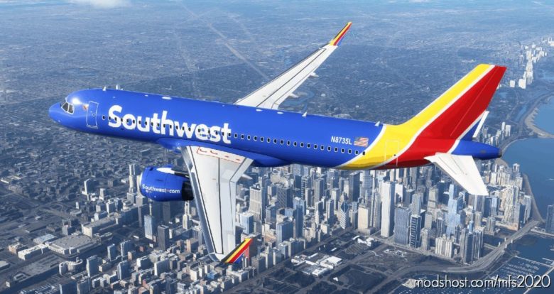 MSFS 2020 A320neo Mod: Southwest A320Neo – NEW Livery 8K (Featured)