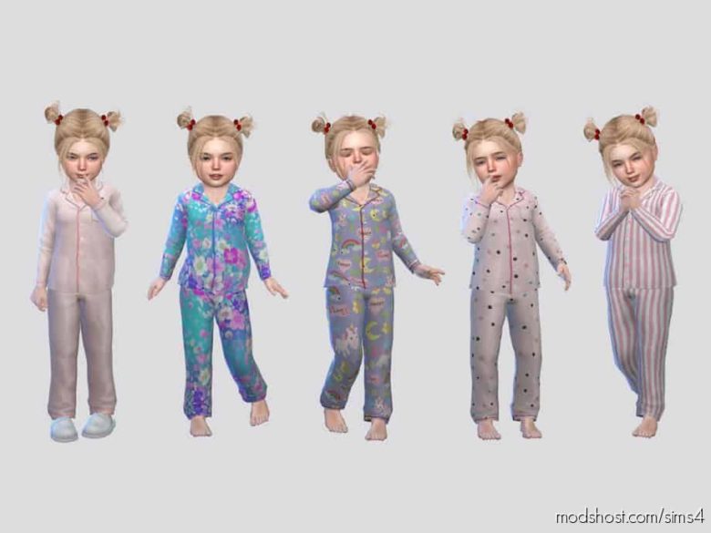 Sims 4 Kid Clothes Mod: Fullbody Sleepwear Toddler (G) (Featured)