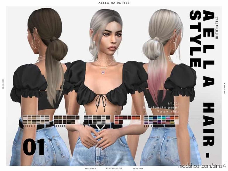 Sims 4 Mod: Leahlillith Aella Hairstyle (Featured)