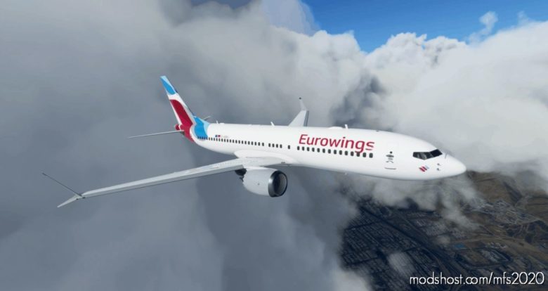 MSFS 2020 Boeing Livery Mod: Eurowings Boeing 737 MAX (5K*10K) (Featured)