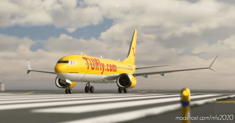 MSFS 2020 737-MAX Livery Mod: Bredok’S 737 MAX | TUI Airways (Yellow) (Featured)