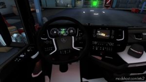 ETS2 Scania Mod: S Black White Interior 1.40 (Image #2)