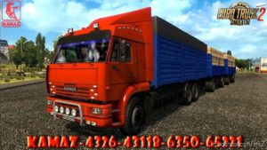 ETS2 Kamaz Truck Mod: – 4326 / 43118 / 6350 / 65221 + Trailers 1.40 (Featured)