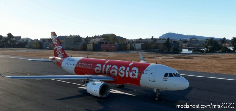 MSFS 2020 A320neo Livery Mod: Airbus A320Neo – Airasia (Indian) (8K) V1.01 (Featured)