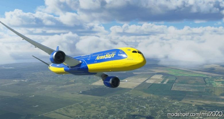 MSFS 2020 Ukraine Mod: Aerosvit Ukrainian Airlines B787-10 Livery (Featured)