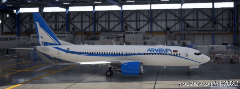 MSFS 2020 737-MAX Livery Mod: Armenia 737 MAX 89 (Featured)