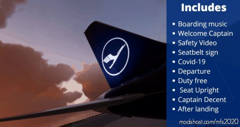 MSFS 2020 Lufthansa Mod: Cabin Sounds And Cabin Announcements V1.2 (Featured)