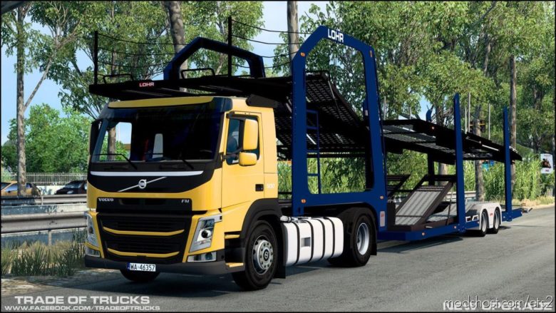 ETS2 Volvo Truck Mod: FM CAR Transporter 1.40 (Featured)