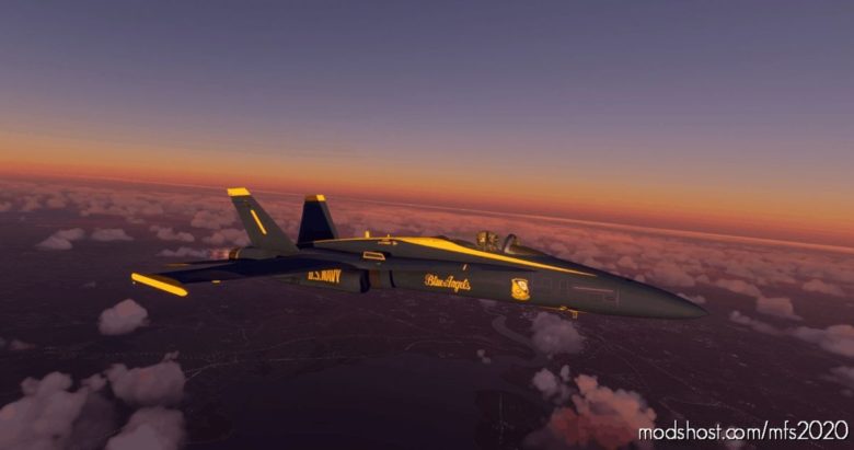 MSFS 2020 Aircraft Mod: FA-18 (FSX Converted) Textures Upscaled. (Afterburners ARE Broken) V1.1 (Featured)